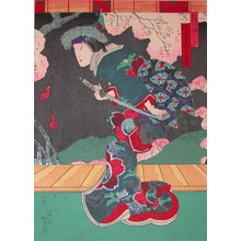 Japanese Print "Shizuka-gozen" by Utagawa Yoshitaki, 歌川芳滝 (Yoshitaki)