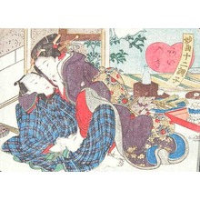 Utagawa Kunisada, 歌川国貞 (Kunisada)创作的日本版画《Foot Tickler》