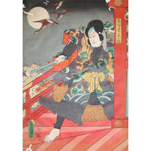 歌川国貞: Takasago Yuminosuke in Moonlight - Ronin Gallery