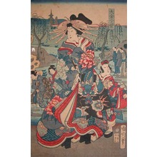 Toyohara Kunichika: Courtesan with a Dragon Obi - Ronin Gallery