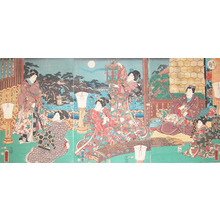 Utagawa Kuniteru: Moon at Higashiyama - Ronin Gallery