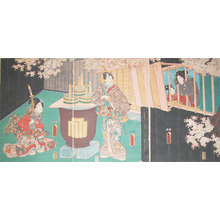 Japanese Print "Tale of Genji; Spring" by Utagawa Toyokuni (Toyokuni III)