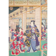 Japanischer Druck "Inside the Yoshiwara" von Utagawa Kunisada II, 二代歌川国貞 (Kunisada II)