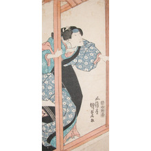 Utagawa Kunisada: Kabuki Actor as a Woman at Entrance - Ronin Gallery