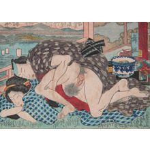 Estampe japonaise "Maisaka, Tea House on the River" par Utagawa Kunisada, 歌川国貞 (Kunisada)