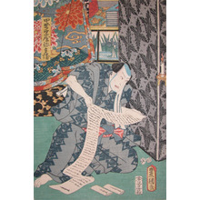 Utagawa Kunisada: Yahei Reading a Letter - Ronin Gallery