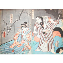 Utagawa Kunisada: Two Kabuki Actors as Bunri and Ichinoe - Ronin Gallery