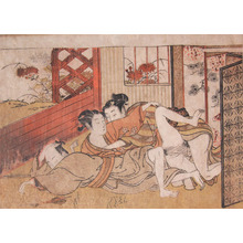 Isoda Koryusai: Two Men and a Woman - Ronin Gallery