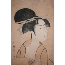 Kitagawa Utamaro: Bijin Holding a Fan - Ronin Gallery