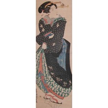 Estampe japonaise "Beauty in Black Kimono" par Utagawa Kunisada, 歌川国貞 (Kunisada)