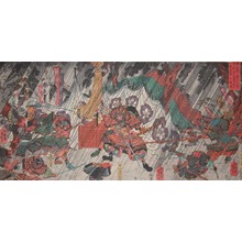 歌川国芳: Battle of Kusunoki Masanari in Rain - Ronin Gallery