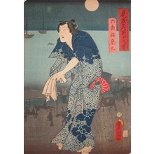 Utagawa Kunisada: Hanshiro Holding a Towel - Ronin Gallery