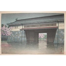 川瀬巴水: Sakurada Gate in Spring Rain - Ronin Gallery