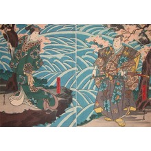 Sadanobu: Rapids and Kabuki Actors - Ronin Gallery