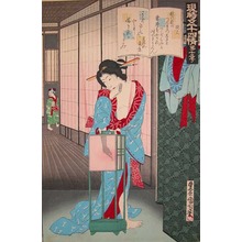 Japanese Print "Lighting Lantern: Akashi" by Toyohara Kunichika, 豊原国周 (Kunichika)