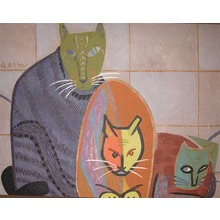 Gashu: Three Cats - Ronin Gallery