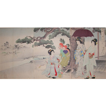 Toyohara Chikanobu: Thursday: Waiting for the Rain to Stop - Ronin Gallery