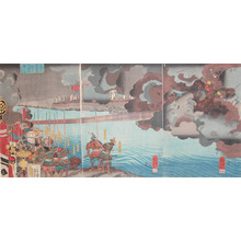 Utagawa Kuniyoshi: Takeda Shingen Destroys Suwa Yorishige in battle. - Ronin Gallery