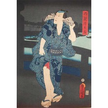 Utagawa Kunisada: Danjuro on Nihonbashi Bridge - Ronin Gallery