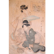 Kikugawa Eizan: Stage 1: Preparing Silk - Ronin Gallery