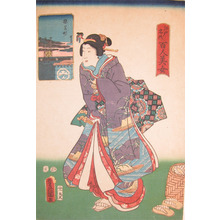 Utagawa Kunisada: Bijin at Saruwaka Town - Ronin Gallery