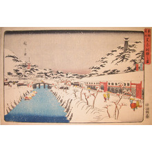 Utagawa Hiroshige: Snow at Akabane, Shiba - Ronin Gallery