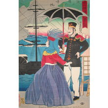 Utagawa Yoshitora: American Lady and English Officer - Ronin Gallery