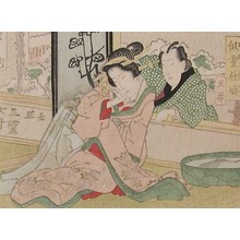 渓斉英泉: Courtesan and Lover by Fish Bowl - Ronin Gallery