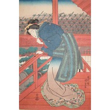 Utagawa Kunisada: Watching from the Veranda - Ronin Gallery