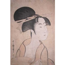 Kitagawa Utamaro: Courtesan with a Fan - Ronin Gallery