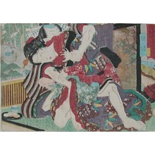 Utagawa Kunisada: Nissaka; Grabbing - Ronin Gallery