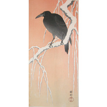 Shoson: Crow on Snowy Willow Branch - Ronin Gallery
