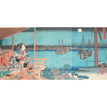 Utagawa Kunisada: Full Moon at Tsukuda - Ronin Gallery