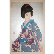 Kotondo: Woman in Blue Kimono - Ronin Gallery