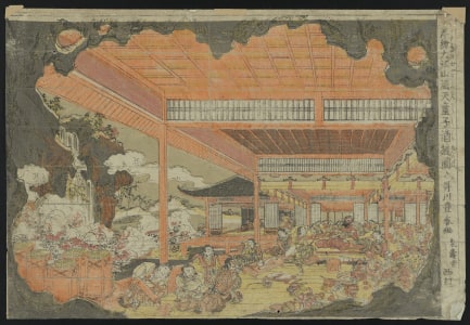 Japanese Print "Battling Shuten-Dōji" by Utagawa Toyoharu, 歌川豊春 (Utagawa Toyoharu)