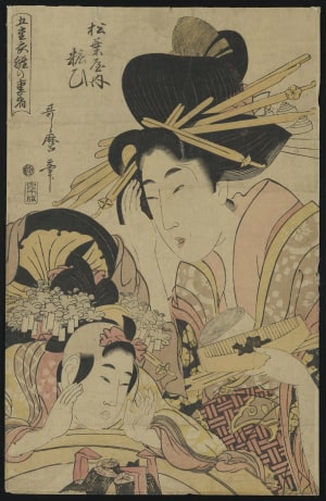 Japanese Print "Woman and Child" by Kitagawa Utamaro, 喜多川歌麿 (Utamaro Kitagawa)