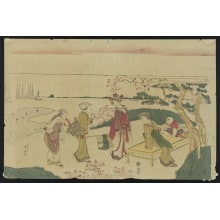 Katsukawa Shunko, 勝川春好 (Katsukawa, Shunkō)による浮世絵「Viewing Cherry Blossoms at Goten-yama.」