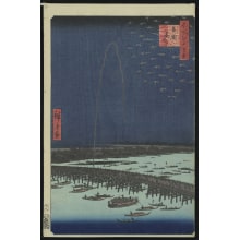 Japanese Print "Fireworks at Ryōgoku Bridge" by Utagawa Hiroshige, 歌川広重 (Hiroshige Utagawa)