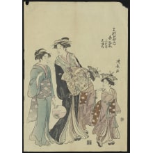 Torii Kiyonaga, 鳥居清長 (Torii Kiyonaga)による浮世絵「Women and Two Children」