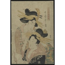 Kitagawa Utamaro, 喜多川歌麿 (Utamaro Kitagawa)による浮世絵「Portrait of Two Women」
