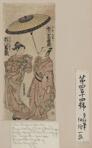 Kitao Shigemasa: The actors Ichikawa Komazō as Sanno no Genzaemon and Segawa Kikunojō as the keisei Tamagiku. - Library of Congress