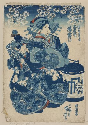 Japanese Print "The courtesan Usugumo of Tama-ya." by Utagawa Kuniyoshi, 歌川国芳 (Utagawa Kuniyoshi)