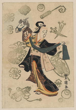 Utagawa Toyokuni I: Wisteria maiden and hobby horse. - Library of Congress