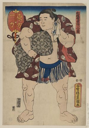歌川豊国: The wrestler Ichiriki of the East Side. - アメリカ議会図書館