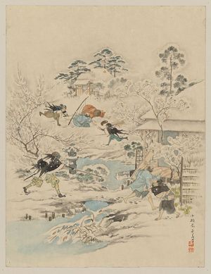 Unknown: [Jūichidanme - act eleven of the Chūshingura - assualt on Kira Yoshinaka's home - pursuing the guards and searching for Kira] - Library of Congress