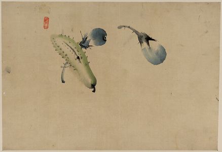 Katsushika Hokusai: [Cucumber or squash and eggplant] - Library of Congress