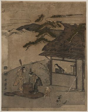 喜多川歌麿: Tama River in Chōfu. - アメリカ議会図書館