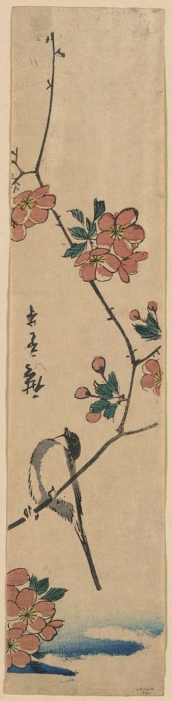 Utagawa Hiroshige: Small bird on a branch of Kaidōzakura. - Library of Congress