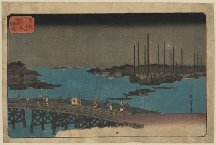 Utagawa Hiroshige: Boats moored near Eitai Bridge. - Library of Congress