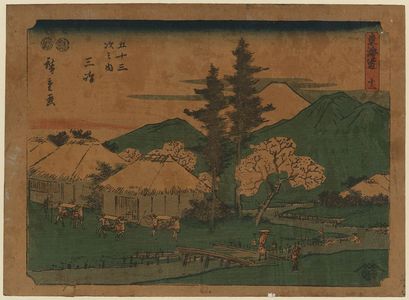 Japanese Print "Mishima" by Ando Hiroshige, 歌川広重 (Andō Hiroshige)